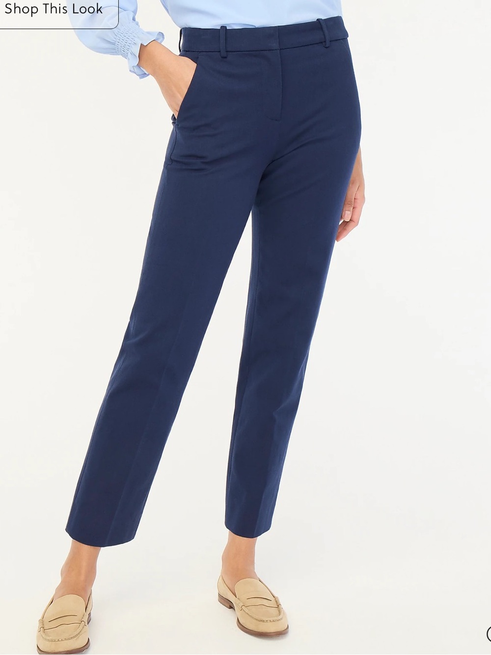 Classic Navy Straight-Leg Work Pants